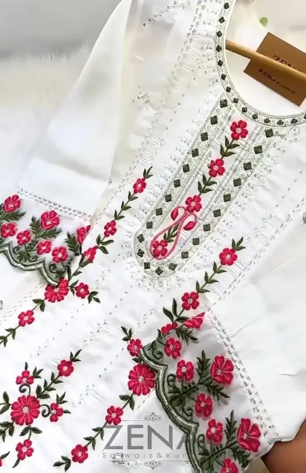Luxury White Embroidered Salwar Kameez