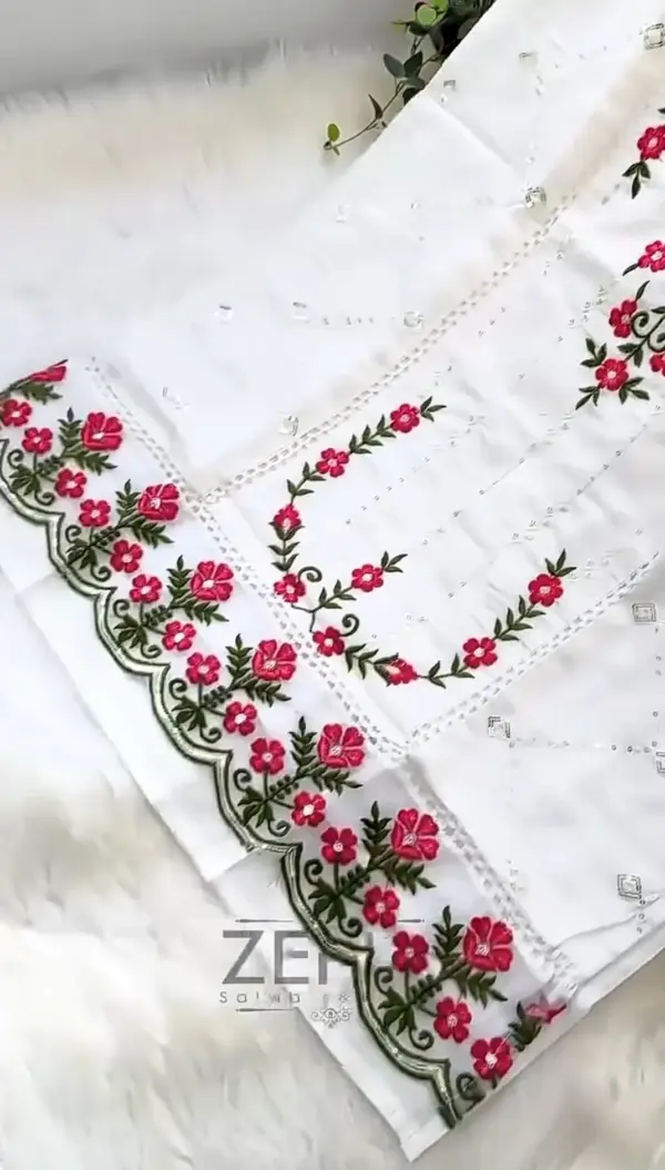 Luxury White Embroidered Salwar Kameez