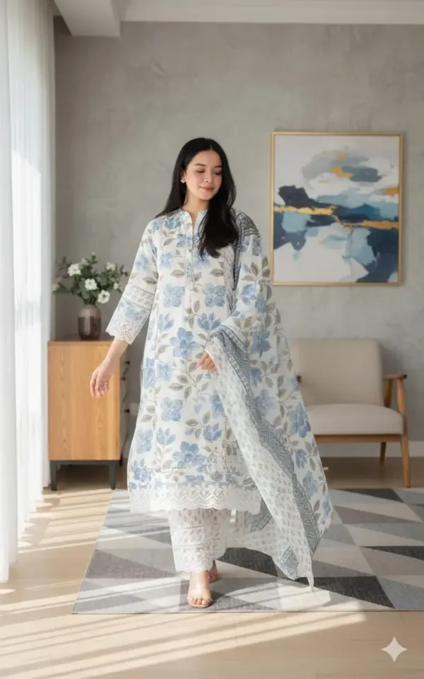media_69c7953b88576 💫 ✨ Nazhakat – Elegant Printed & Embroidered Dress ✨🌸