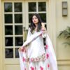 Luxury Satin Embroidery Three Piece with Organza Dupatta for Women