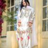 Luxury Satin Embroidery Three Piece with Organza Dupatta for Women