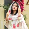 Luxury Satin Embroidery Three Piece with Organza Dupatta for Women