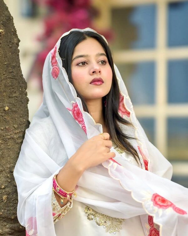 Luxury Satin Embroidery Three Piece with Organza Dupatta for Women