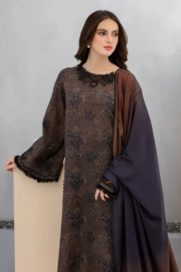 Dark Mocha Floral Premium 3 Piece Dres