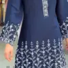 Elegant Navy & White Floral Embroidery Dress – Summer Special