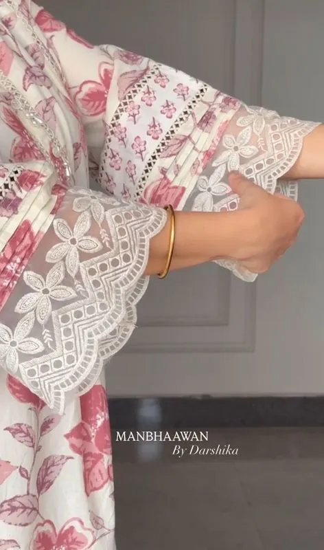 💫 ✨ Nazhakat – Elegant Printed & Embroidered Dress ✨🌸