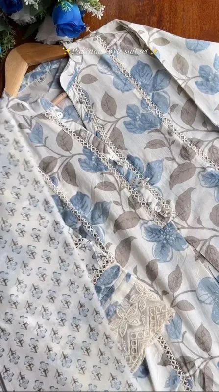 💫 ✨ Nazhakat – Elegant Printed & Embroidered Dress ✨🌸
