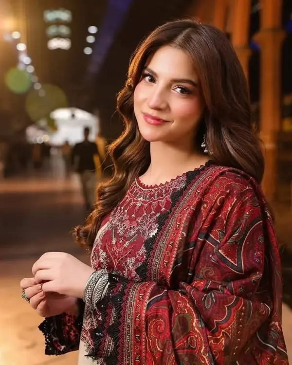 Deep Maroon Lahori Cotton 3-Piece Suite with Elegant Embroidery