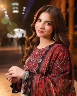 Deep Maroon Lahori Cotton 3-Piece Suite with Elegant Embroidery