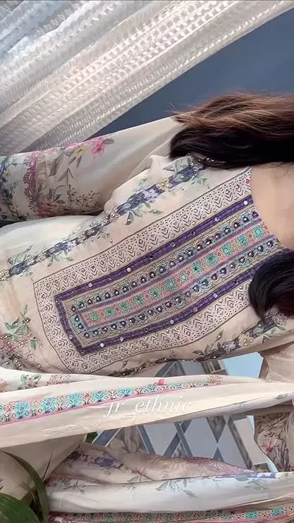 Lilac Silk Kurti Digital Print