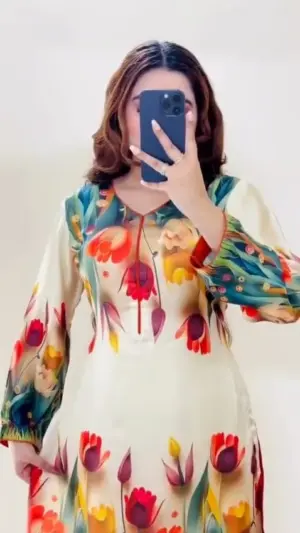 🌸 Floral Digital Print Long Dress
